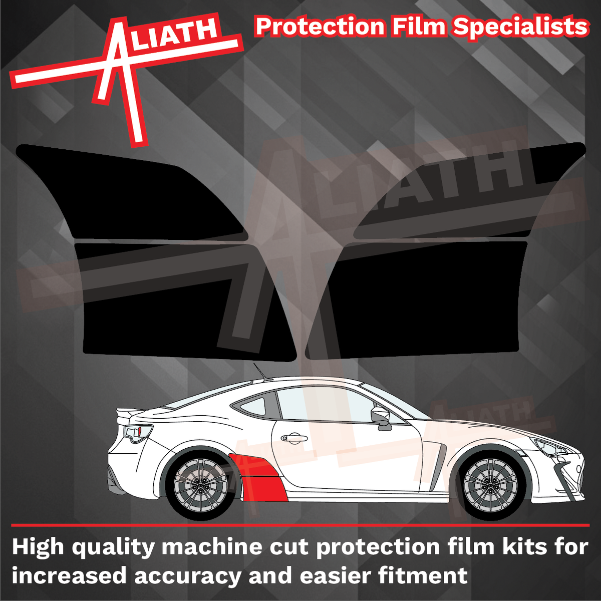 Toyota GR86 2022-Present, Rear Arches BLACK Paint Protection