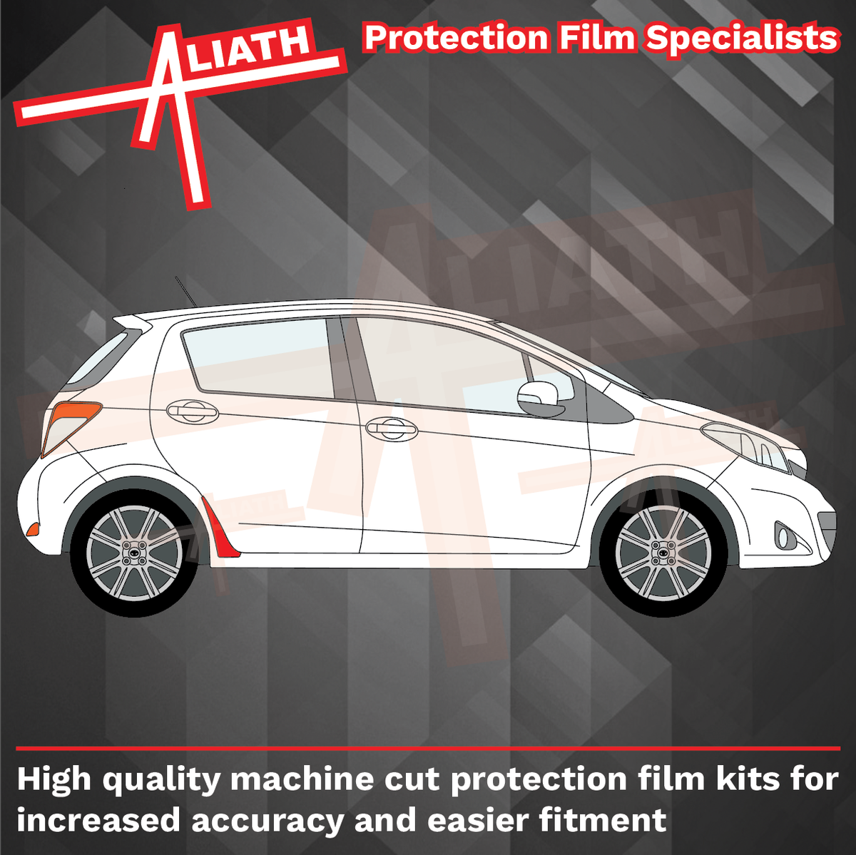 Toyota Yaris 5 Door 2011-2020, Rear QTR / Wing Arch OE Style CLEAR Paint Protection