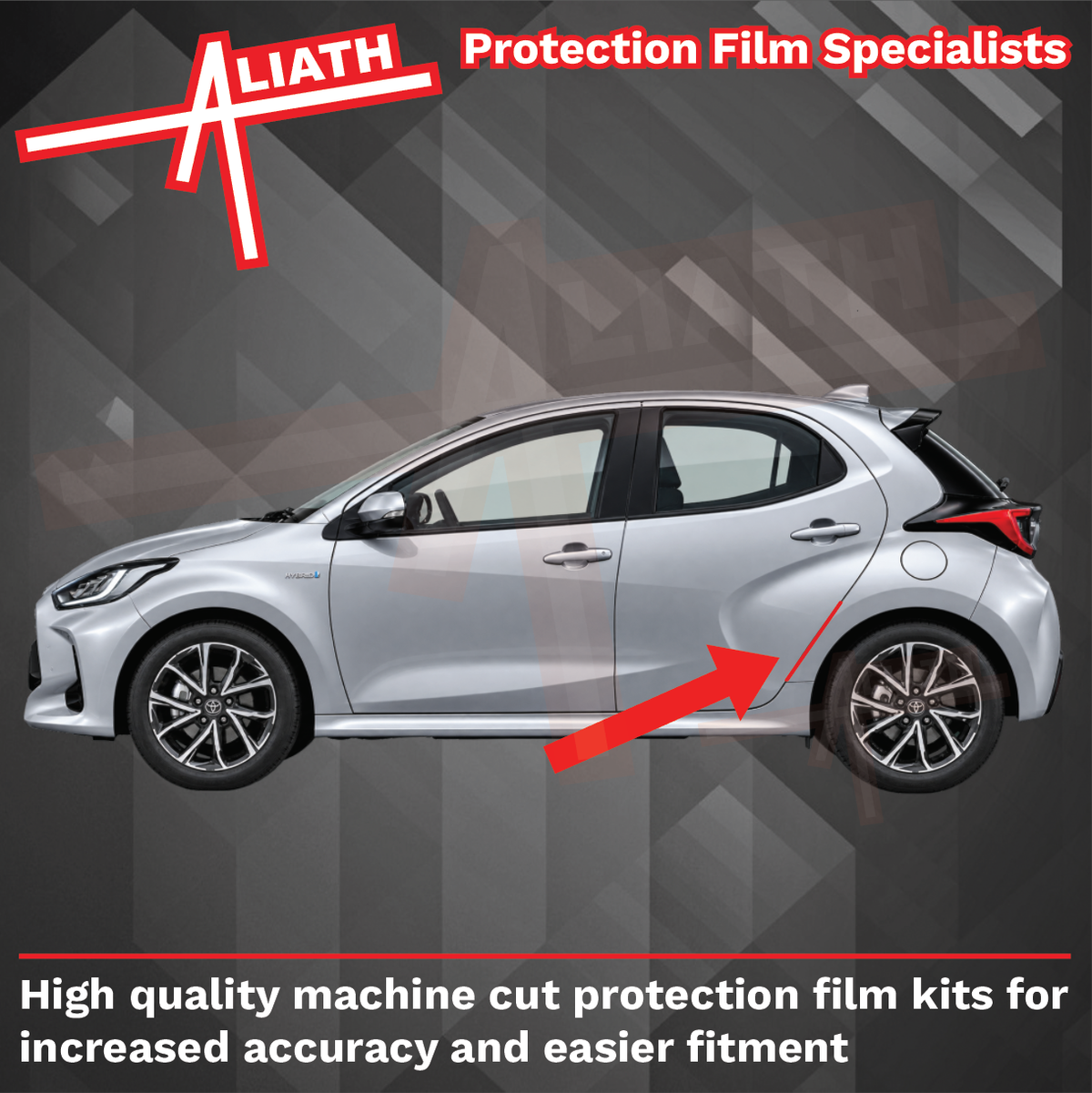 Toyota Yaris 5 Door 2020-Present, Rear QTR / Wing Arch Edge CLEAR Paint Protection
