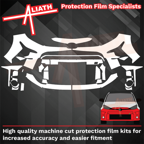 Toyota Yaris GR 2020-2024, Front Bumper & Grille Trims CLEAR Paint Protection