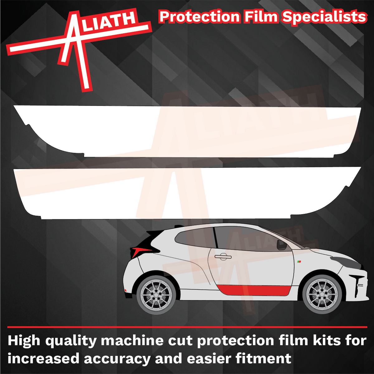 Toyota Yaris GR 2020-Present, Lower Door Sections CLEAR Paint Protection