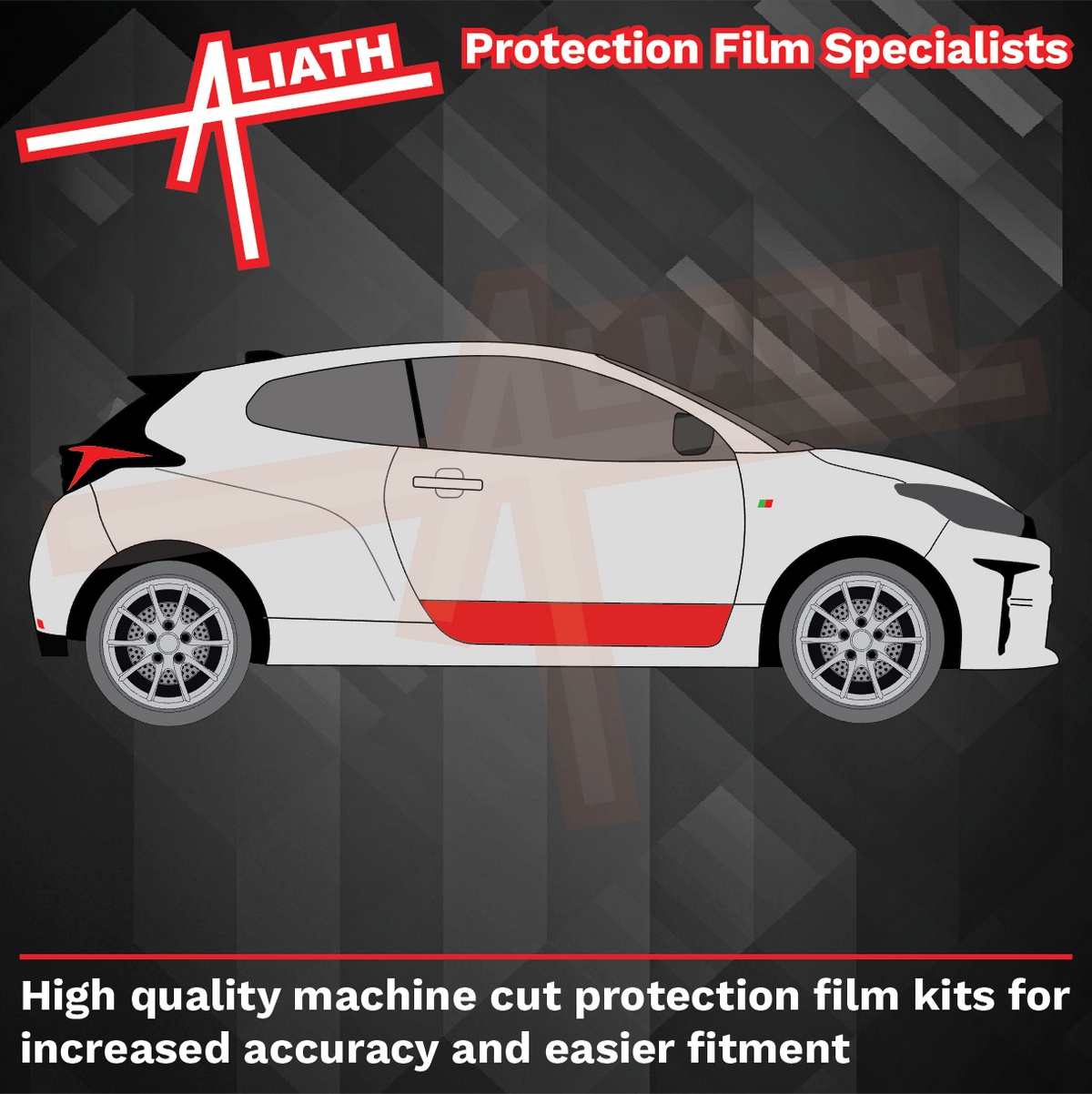 Toyota Yaris GR 2020-Present, Lower Door Sections CLEAR Paint Protection