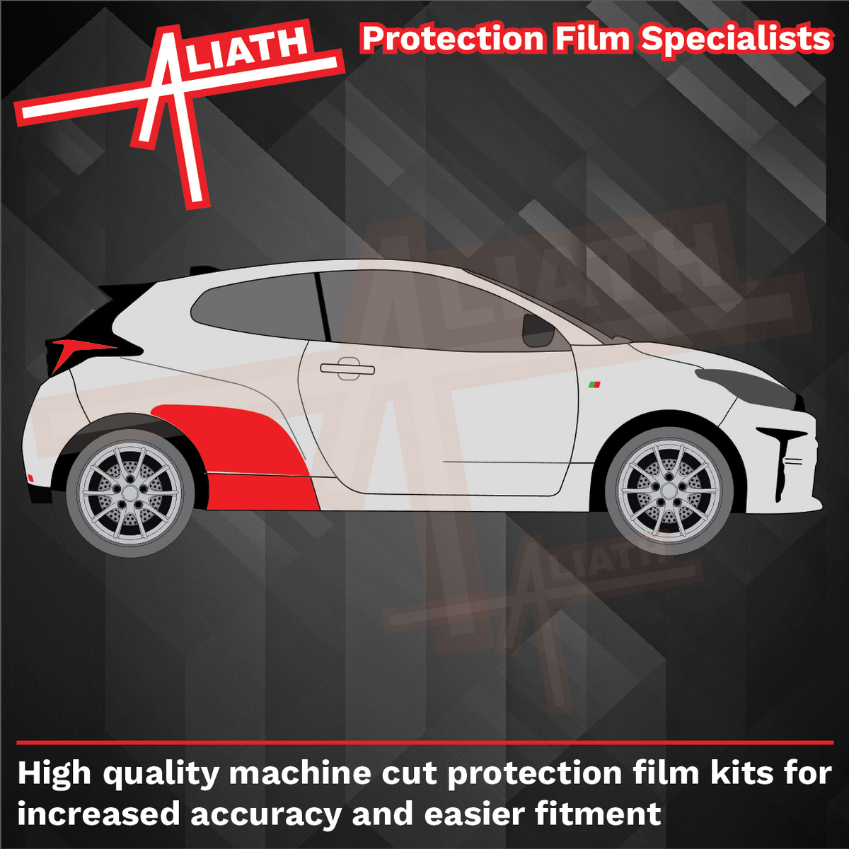 Toyota Yaris GR 2020-Present, Rear QTR & Sill Skirt Arches CLEAR Paint Protection