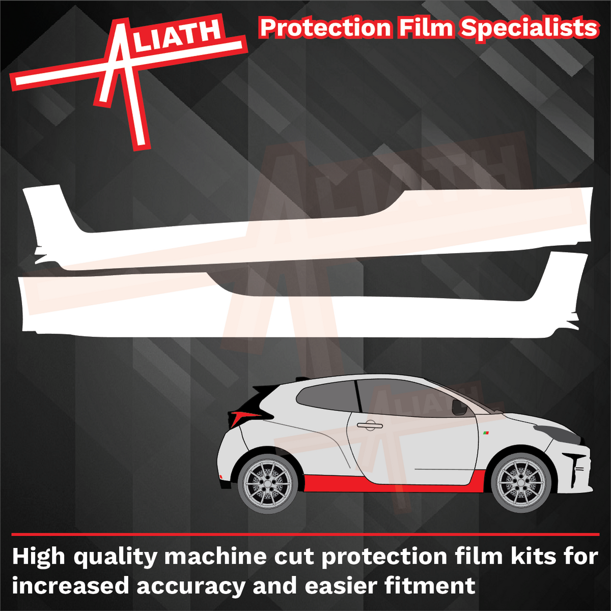 Toyota Yaris GR 2020-Present, Side Sill Skirt Trims CLEAR Paint Protection
