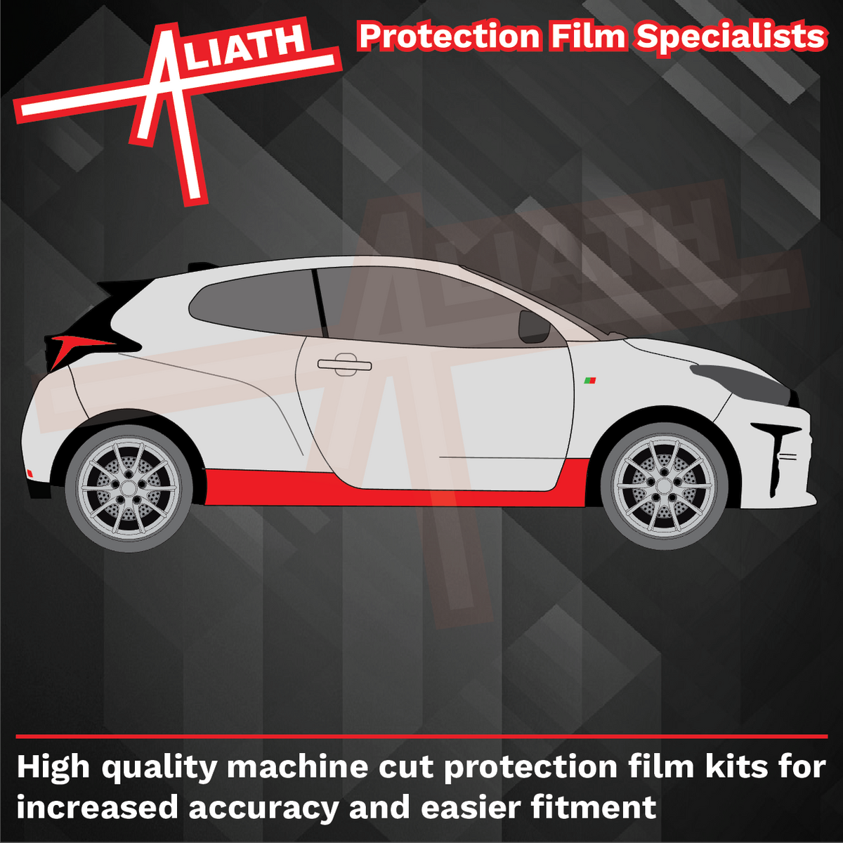 Toyota Yaris GR 2020-Present, Side Sill Skirt Trims CLEAR Paint Protection