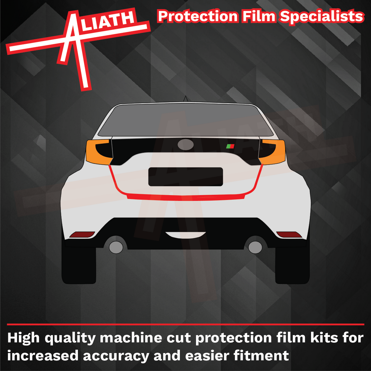 Toyota Yaris GR 2020-Present, Rear Bumper Upper BLACK Paint Protection