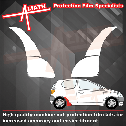 Toyota Yaris 3 Door 1999-2005, Rear QTR & Sill CLEAR Paint Protection