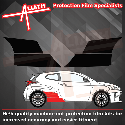 Toyota Yaris GR 2020-Present, RALLY Rear QTR / Wing & Sill Arch BLACK Paint Protection