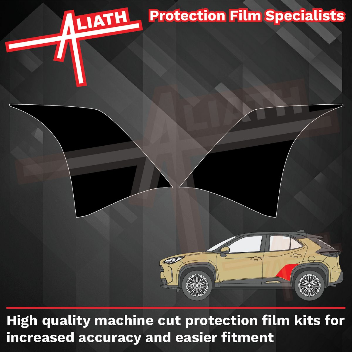 Toyota Yaris Cross 2020-Present, Rear Door Arches BLACK Paint Protection