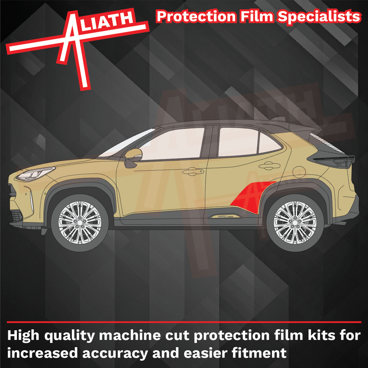 Toyota Yaris Cross 2020-Present, Rear Door Arches BLACK Paint Protection