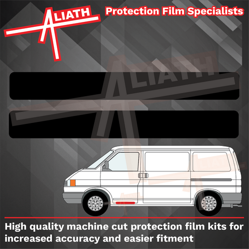 Volkswagen Transporter / Caravelle 1990-2003 (Type T4), Front Door Sill Steps BLACK TEXTURED Paint Protection