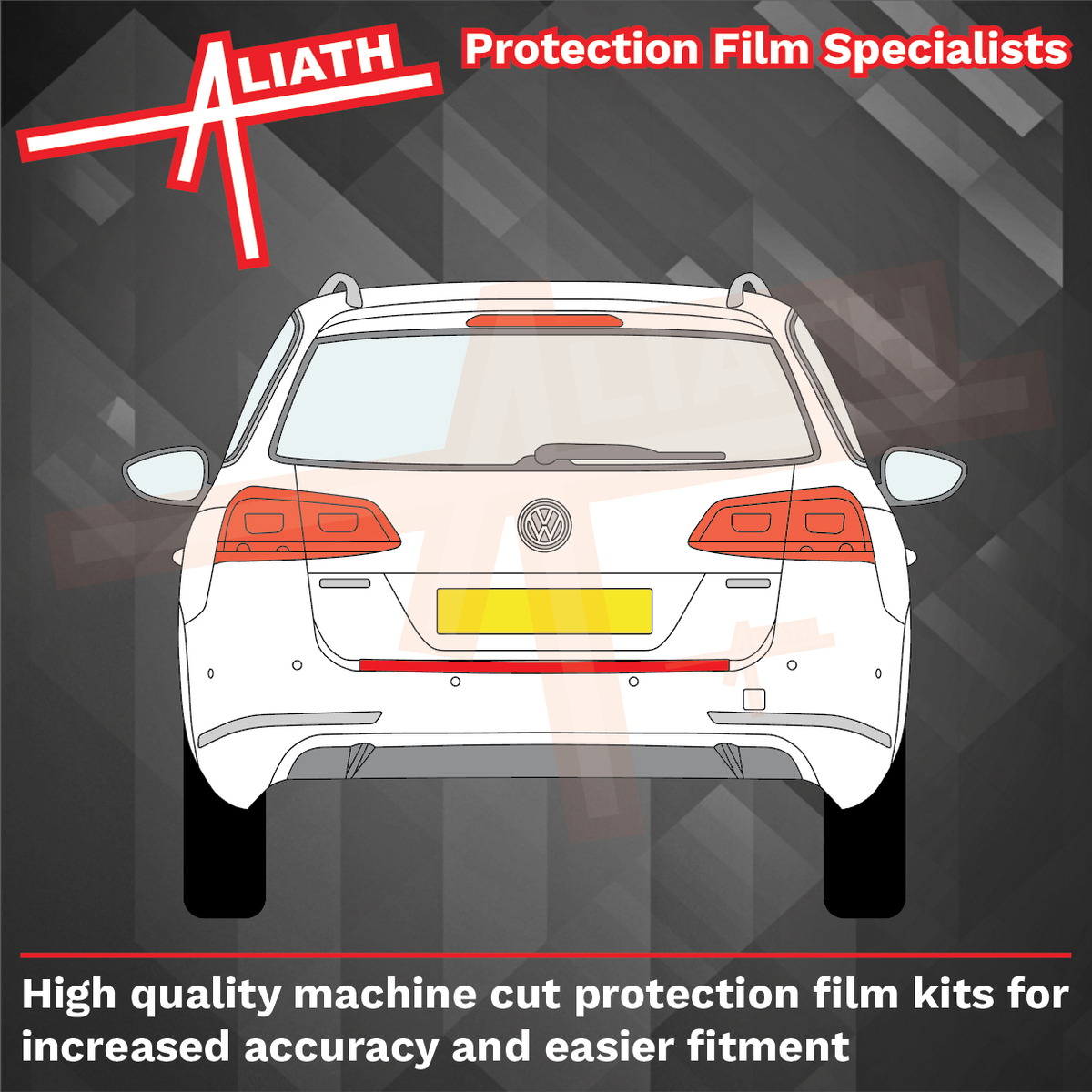 Volkswagen Passat Estate (Type B7) 2010-2015, Rear Bumper BLACK Paint Protection