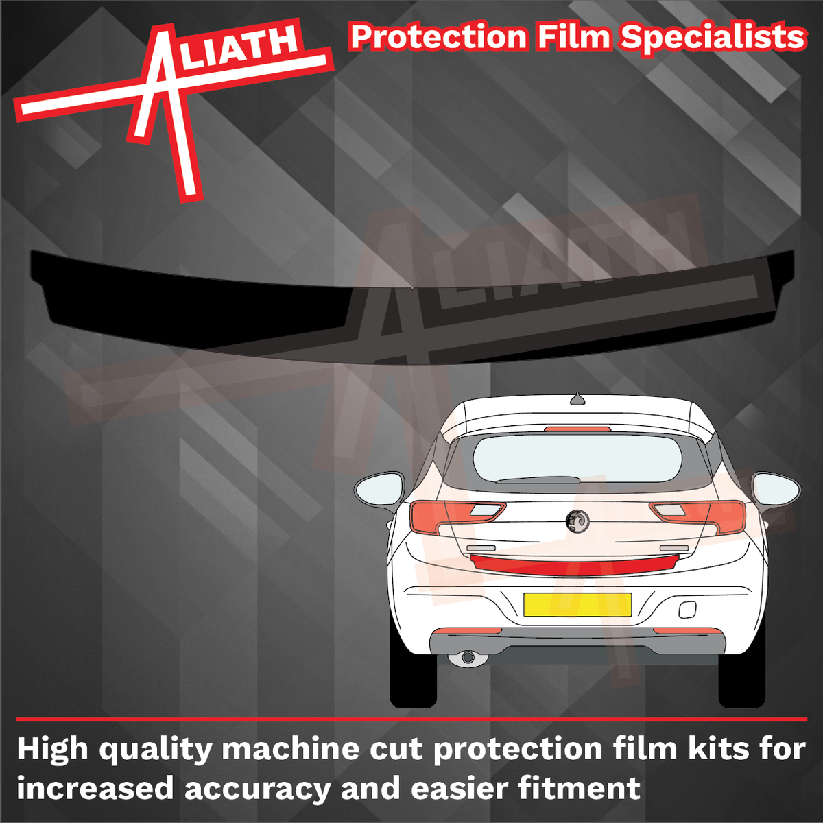 Vauxhall Astra (Type K) 2015-2021, Rear Bumper Upper BLACK Paint Protection