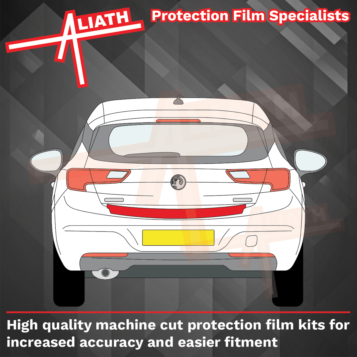 Vauxhall Astra (Type K) 2015-2021, Rear Bumper Upper BLACK Paint Protection
