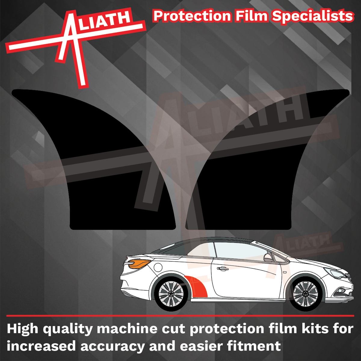 Vauxhall Cascada 2013-2019, Rear QTR / Wing Arches BLACK Stone Protection