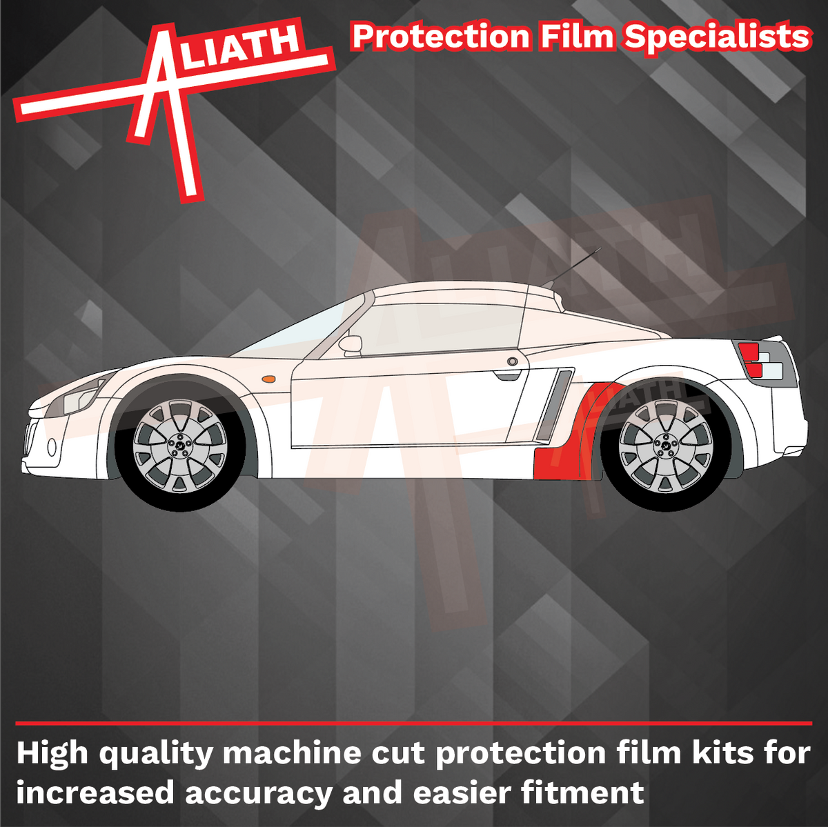 Vauxhall VX220 / Opel Speedster 2000-2005, Rear Sill Skirt Arch Section CLEAR Paint Protection