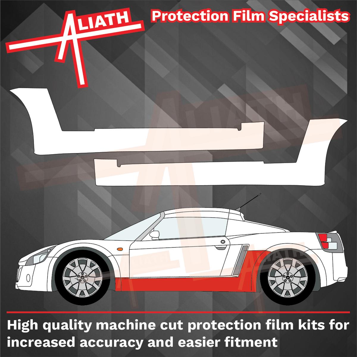 Vauxhall VX220 / Opel Speedster 2000-2005, Side Sill Skirt CLEAR Paint Protection
