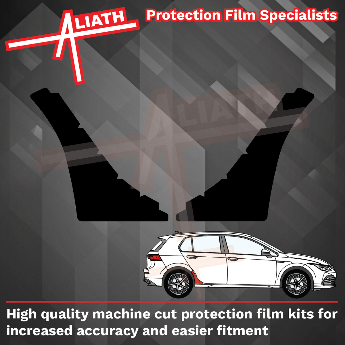 Volkswagen Golf (MK8) 2019-Present, Rear QTR Arches BLACK Paint Protection