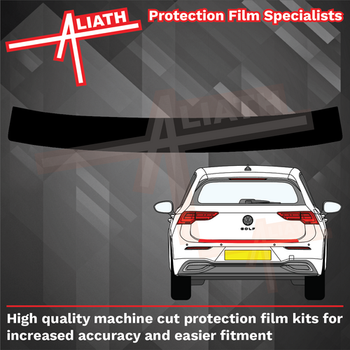 Volkswagen Golf (MK8) 2019-Present, Rear Bumper Upper BLACK TEXTURED Paint Protection