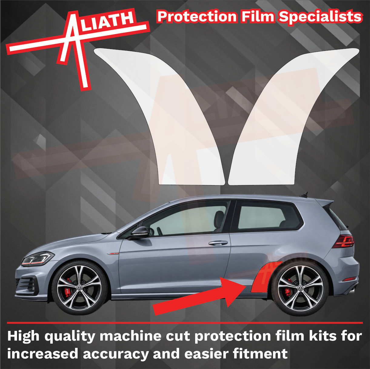 Volkswagen Golf 3 Door MK7 & MK7.5 2013-2020, Rear QTR Arch CLEAR Paint Protection