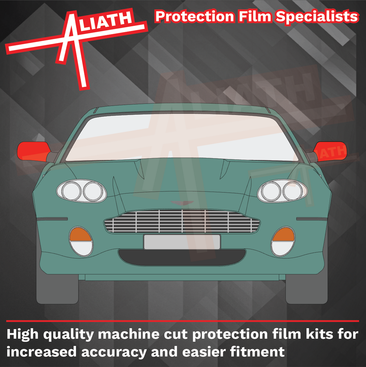 Aston Martin DB7 1994-2004, Door Mirror Caps CLEAR Paint Protection