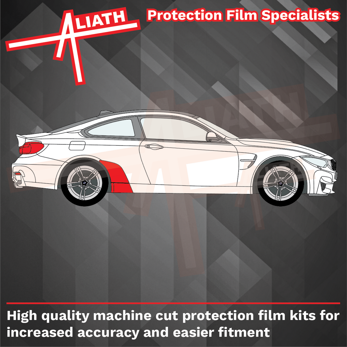 BMW 4-Series / M4 (Type F32 F33) 2013-2020,  Rear QTR Arch & Sill CARBON Paint Protection