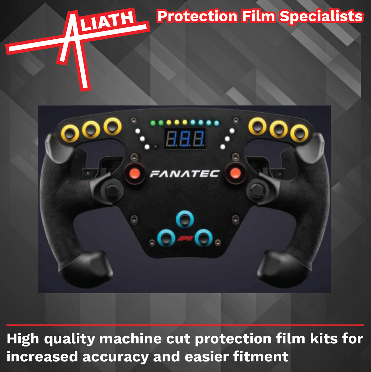 Fanatec Clubsport Formula F1 Formula V2 Steering Wheel, CARBON FIBRE EFFECT Styling & Scratch Protection Kit
