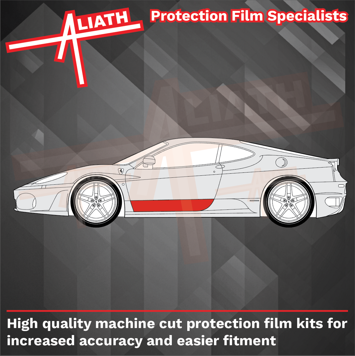 Ferrari F430 430 2004-2009, Lower Door Section CLEAR Paint Protection