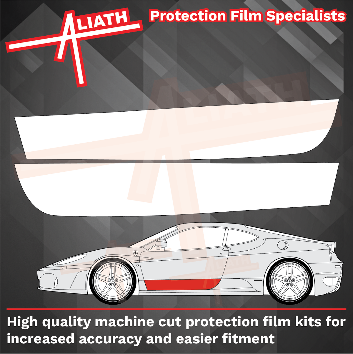 Ferrari F430 430 2004-2009, Lower Door Section CLEAR Paint Protection