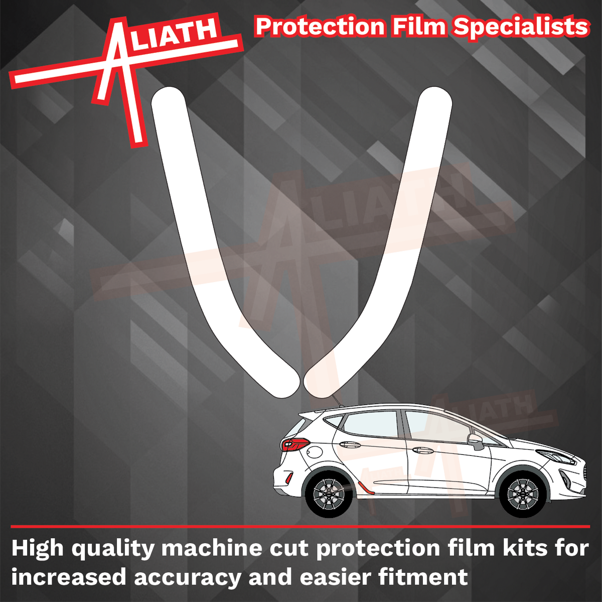 Ford Fiesta 5 Door (Type Mk8) 2018-2023, Rear Arch CLEAR Paint Protection