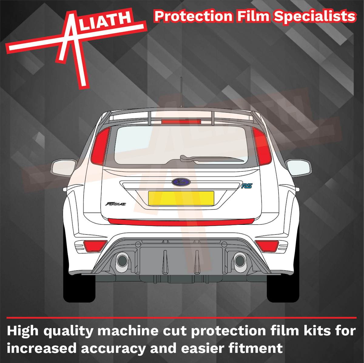Ford Focus RS (Mk2) 2009-2012, Rear Bumper Upper CARBON Paint Protection