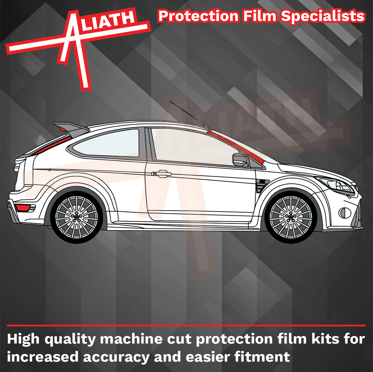 Ford Focus RS (Mk2) 2009-2012, A-Pillars CLEAR Paint Protection