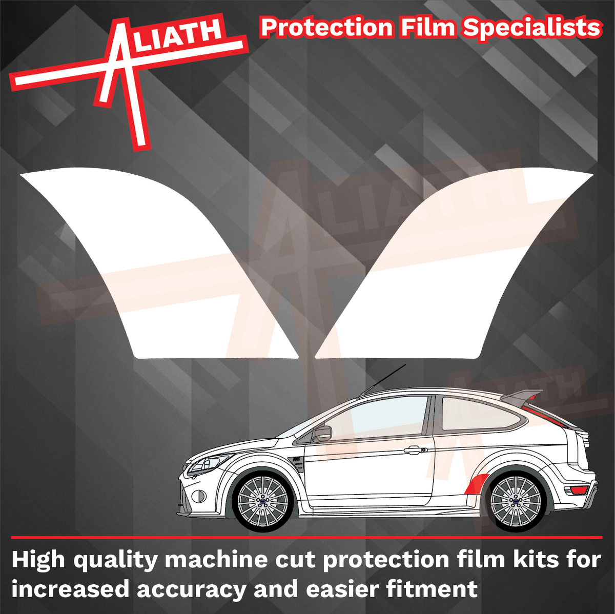 Ford Focus RS (Mk2) 2009-2012, Rear Arches CLEAR Paint Protection