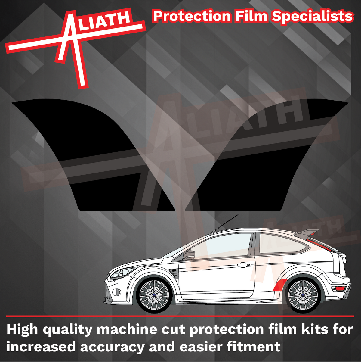Ford Focus RS (Mk2) 2009-2012, Rear Arches BLACK Paint Protection
