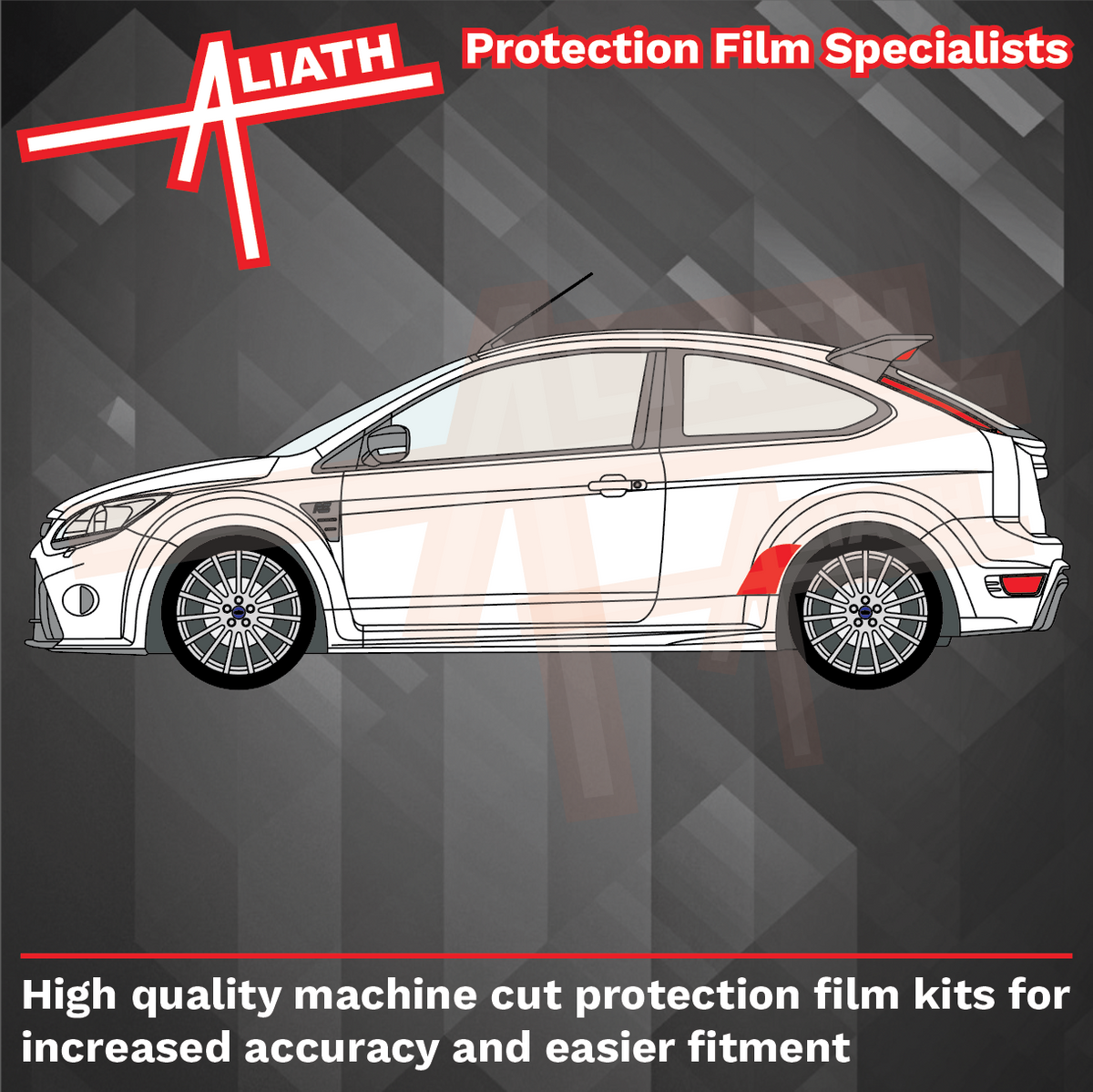 Ford Focus RS (Mk2) 2009-2012, Rear Arches CLEAR Paint Protection