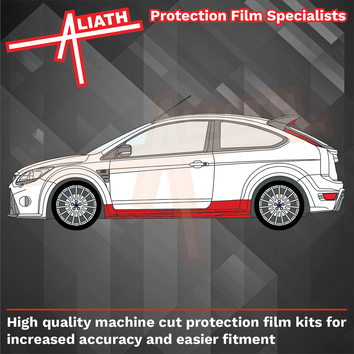 Ford Focus RS (Mk2) 2009-2012, Side Sill Skirt Trims CLEAR Paint Protection