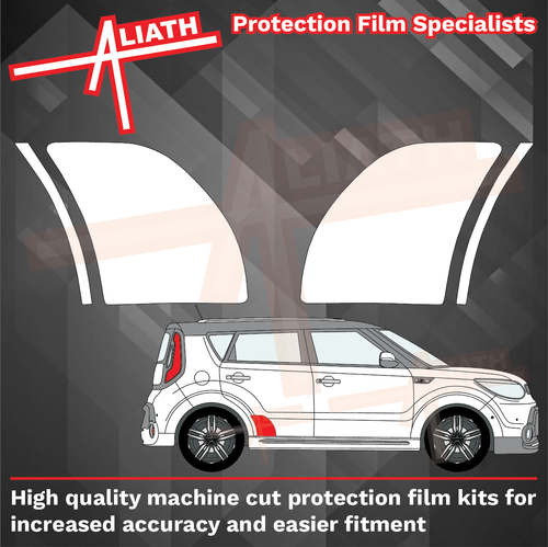 Kia Soul 2014-2019, Rear Door & Arch Lower CLEAR Paint Protection