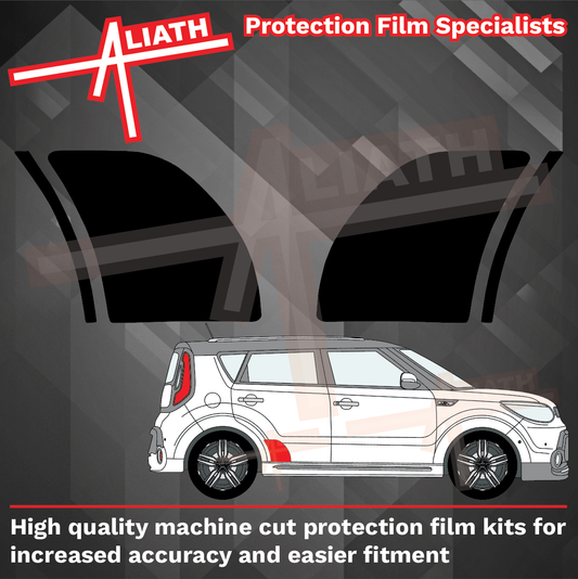 Kia Soul 2014-2019, Rear Door & Arch Lower BLACK Paint Protection