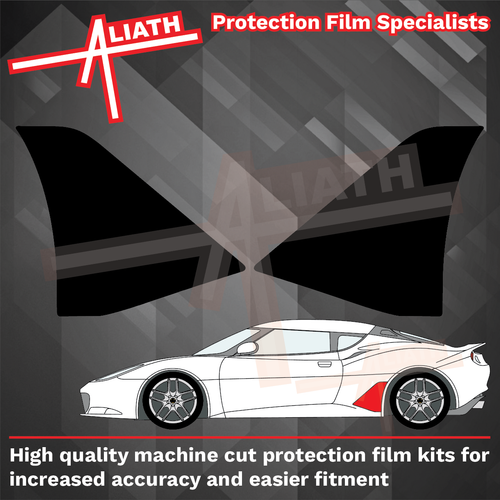 Lotus Evora 2009-2022, GT430 Rear Sill Skirt Arch OE Style BLACK TEXTURED Paint Protection