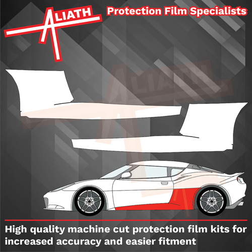 Lotus Evora 2009-2022, Side Sill Skirt Trim Sections CLEAR Paint Protection