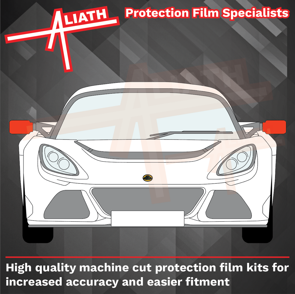 Lotus Exige S3 2012-Present, Door Mirror Caps CLEAR Paint Protection