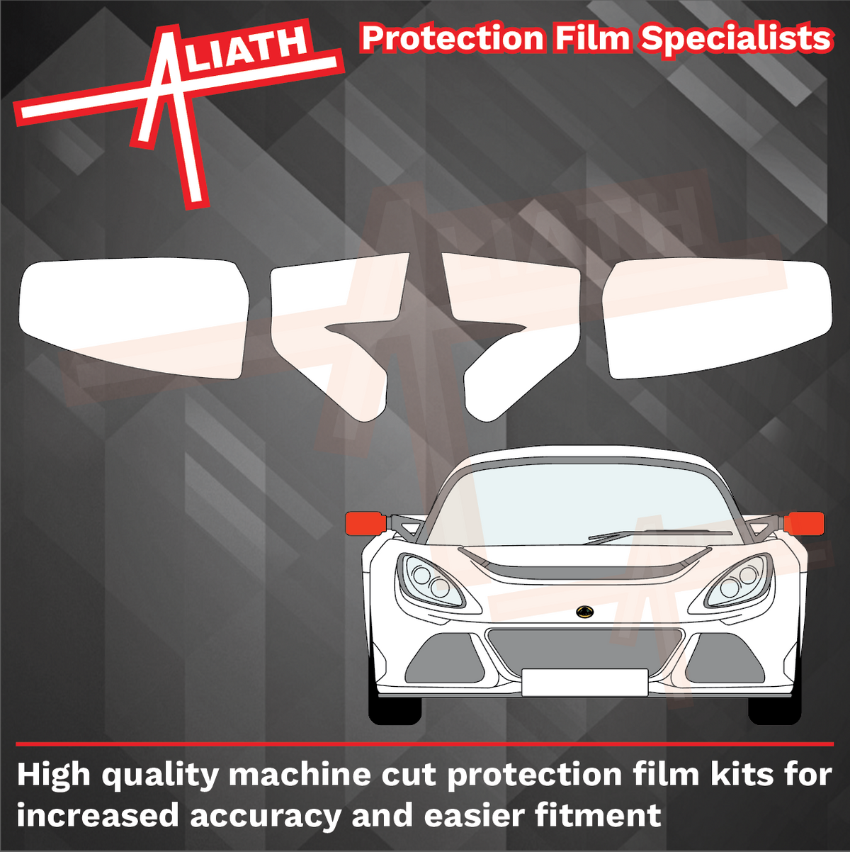 Lotus Exige S3 2012-Present, Door Mirror Caps CLEAR Paint Protection