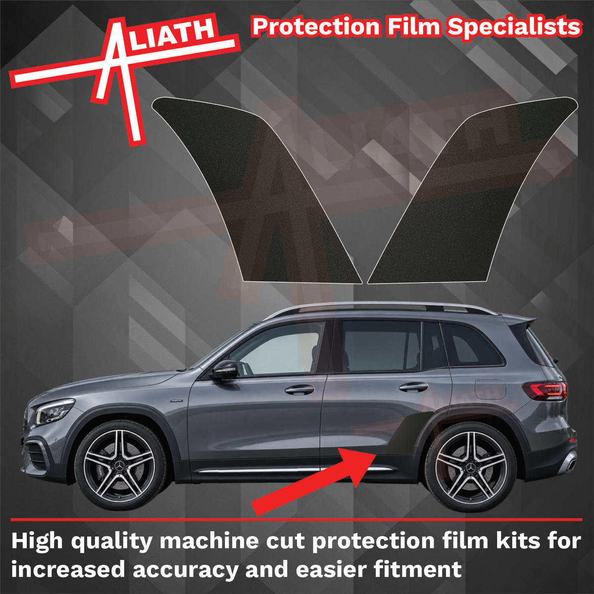 Mercedes-Benz GLB (X247) 2020-2026, Rear Door Arch BLACK  Paint Protection