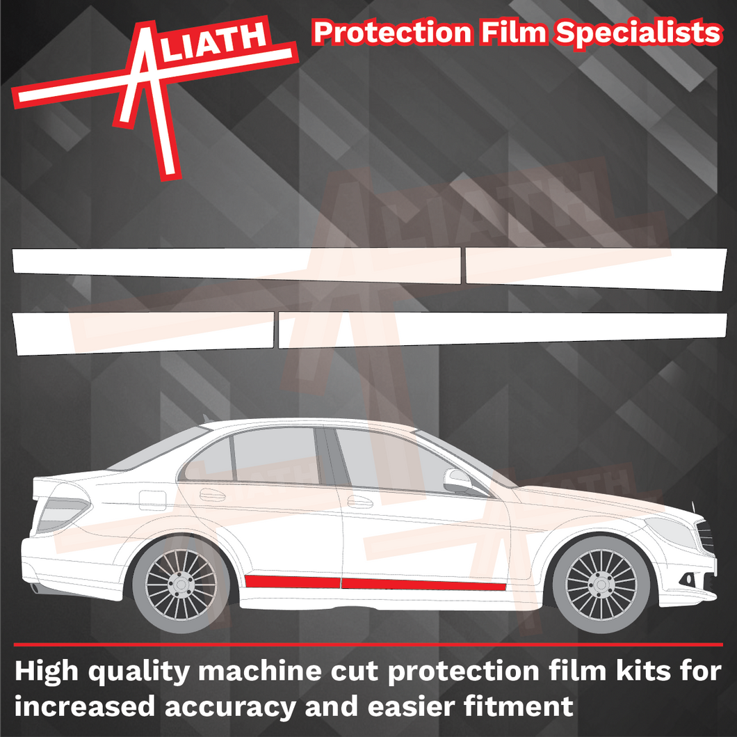 Mercedes C-Class (W204) 2007-2014, Lower Doors CLEAR Paint Protection
