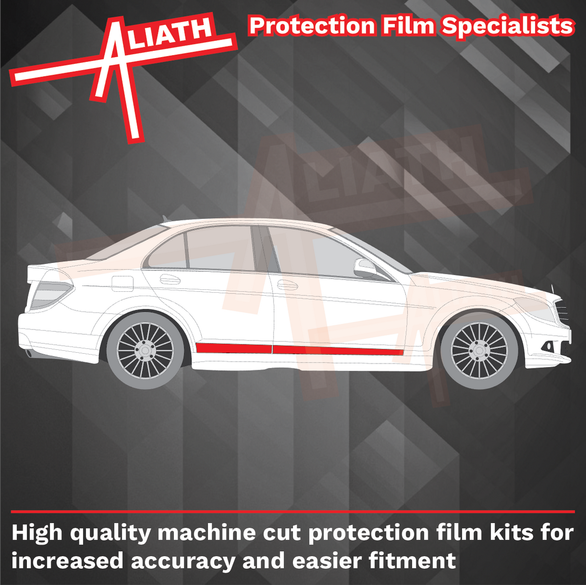 Mercedes C-Class (W204) 2007-2014, Lower Doors CLEAR Paint Protection