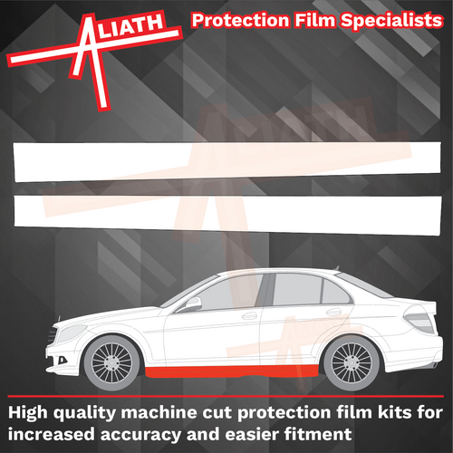 Mercedes-Benz C Class C63 AMG (W204) 2007-2011 Side Sill Skirt Trims CLEAR Paint Protection