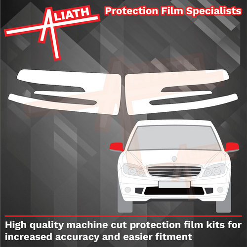 Mercedes-Benz C Class (W204) 2007-2011 Door Mirror Caps CLEAR Paint Protection