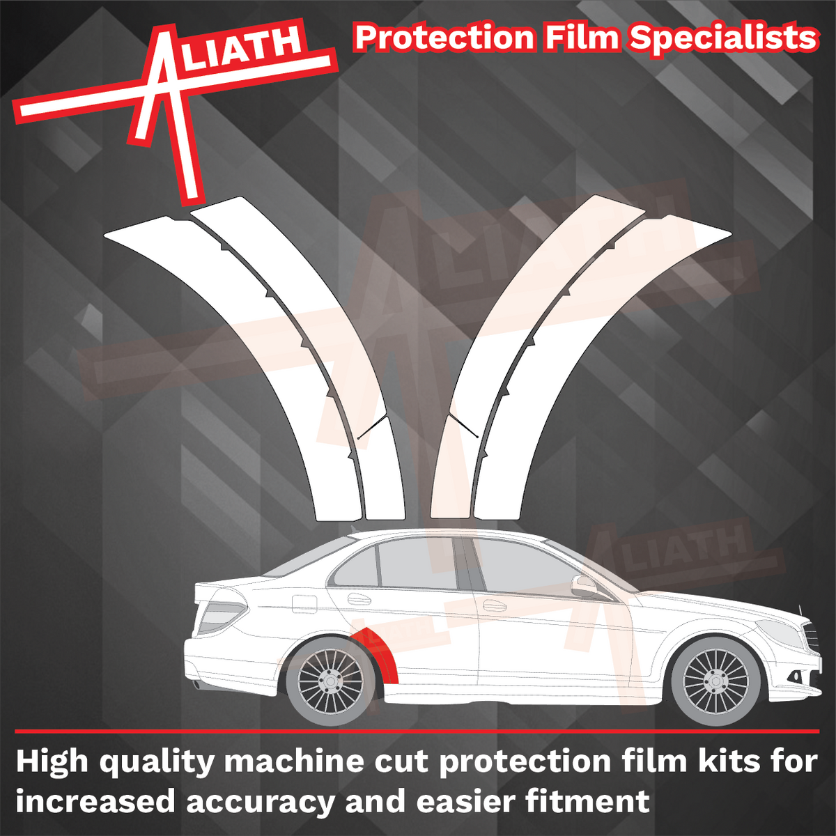 Mercedes C-Class (W204) 2007-2014, Rear Arches CLEAR Paint Protection