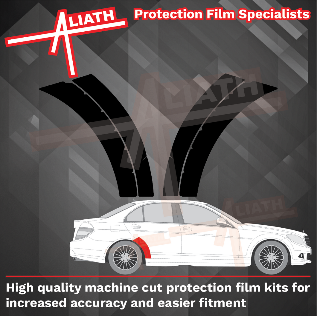 Mercedes C-Class (W204) 2007-2014, Rear Arches BLACK Paint Protection