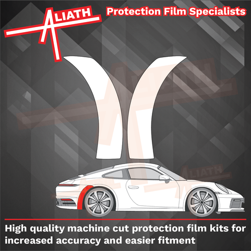 Porsche 911 Carrera (992) 2020-Present, Rear Bumper Arches CLEAR Paint Protection